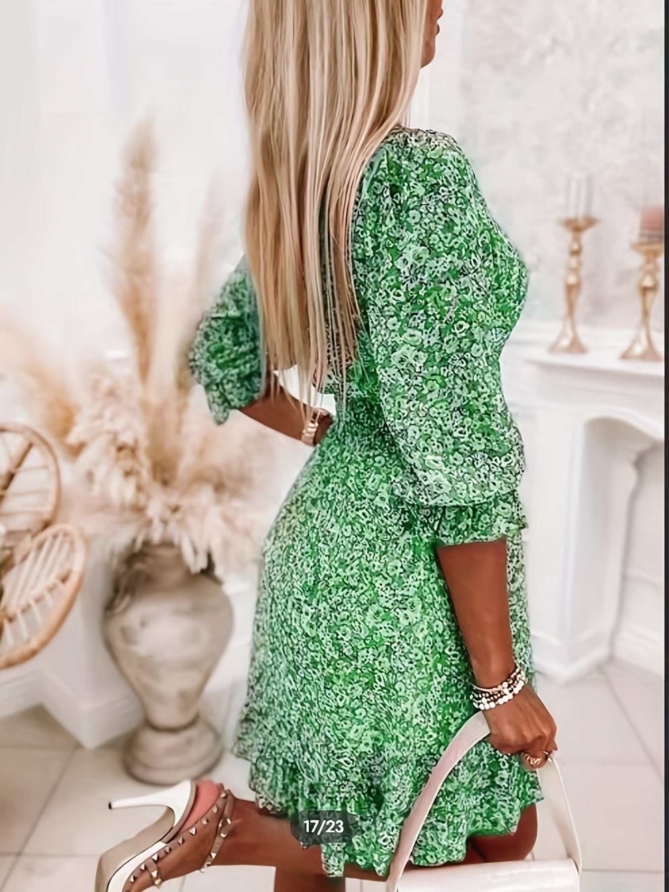 Floral Shirred Waist Dress