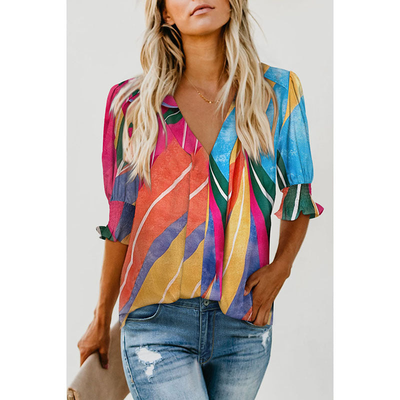 MONICA™ – Chic V-Neck Blouse