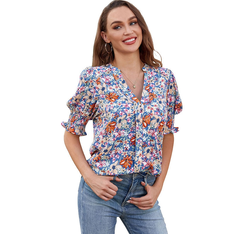 MONICA™ – Chic V-Neck Blouse