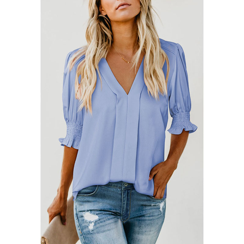 MONICA™ – Chic V-Neck Blouse