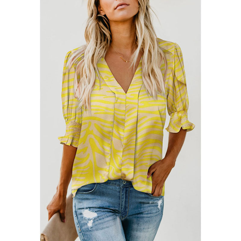 MONICA™ – Chic V-Neck Blouse
