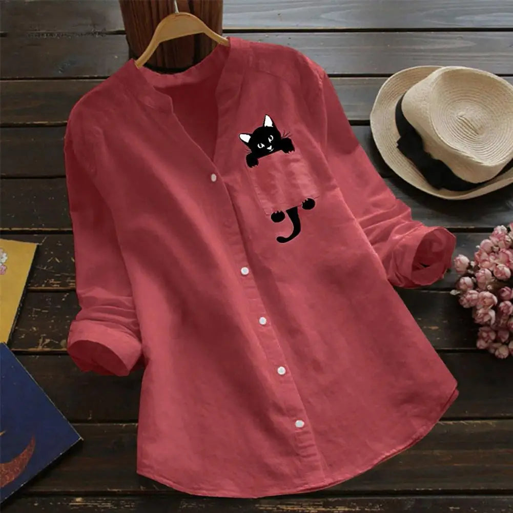 Meowtique - Cute Cat Elegant Women's Blouse
