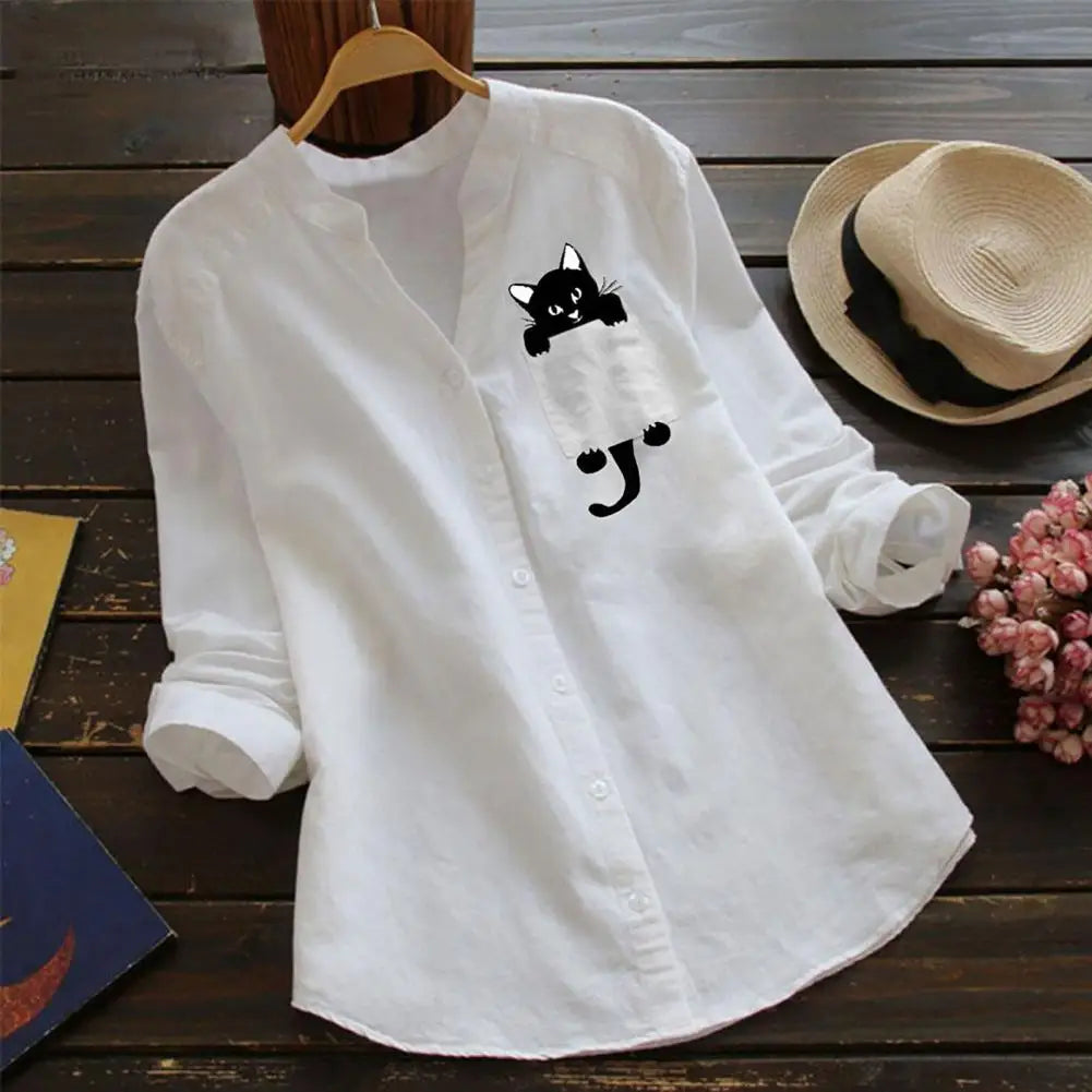 Meowtique - Cute Cat Elegant Women's Blouse
