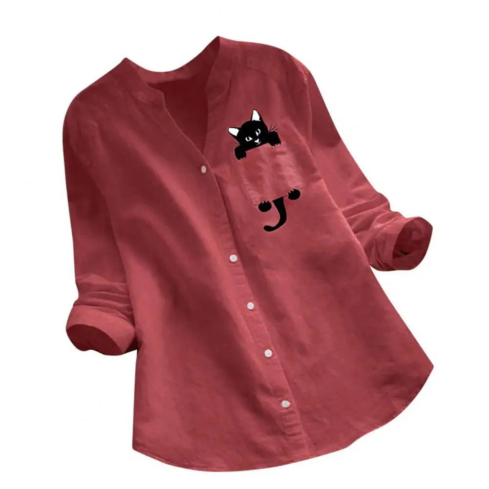 Meowtique - Cute Cat Elegant Women's Blouse