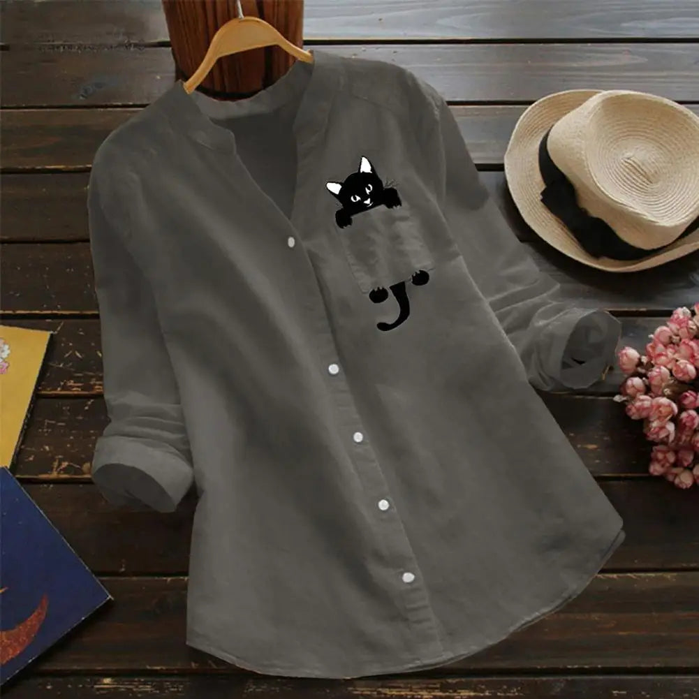 Meowtique - Cute Cat Elegant Women's Blouse