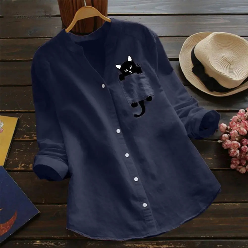 Meowtique - Cute Cat Elegant Women's Blouse