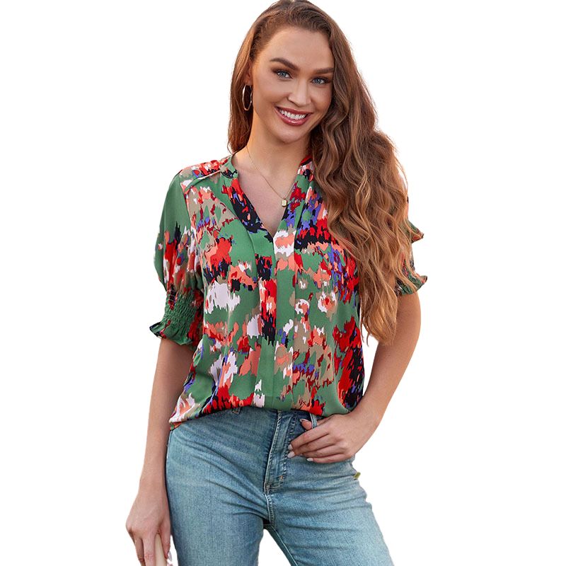 MONICA™ – Chic V-Neck Blouse