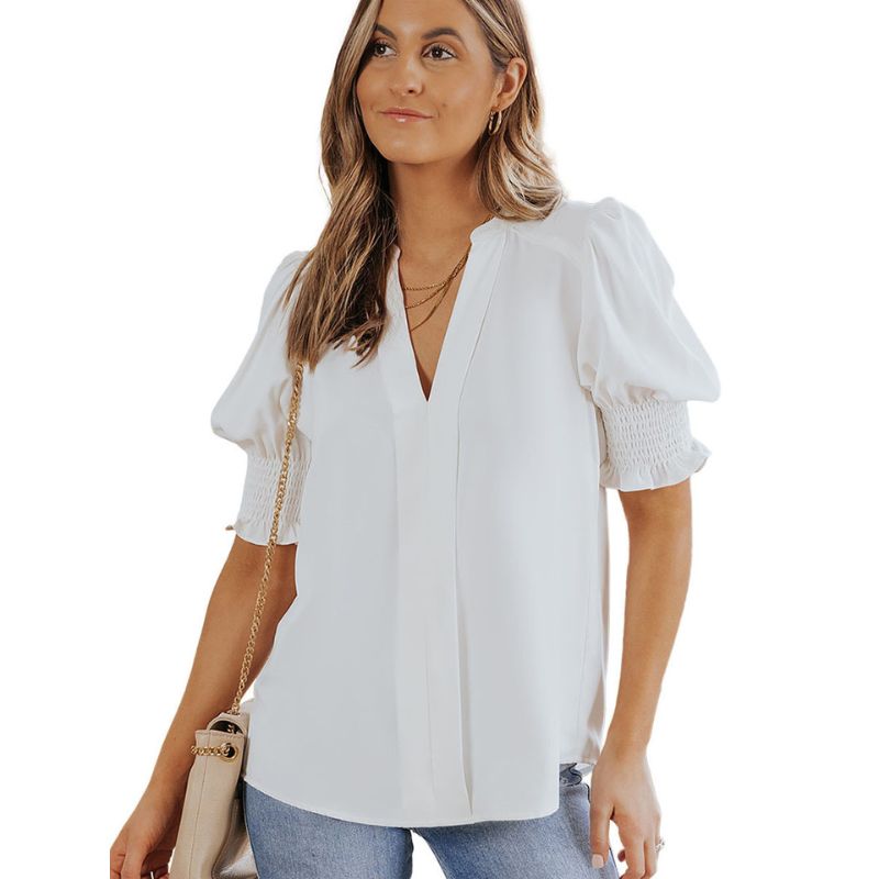 MONICA™ – Chic V-Neck Blouse