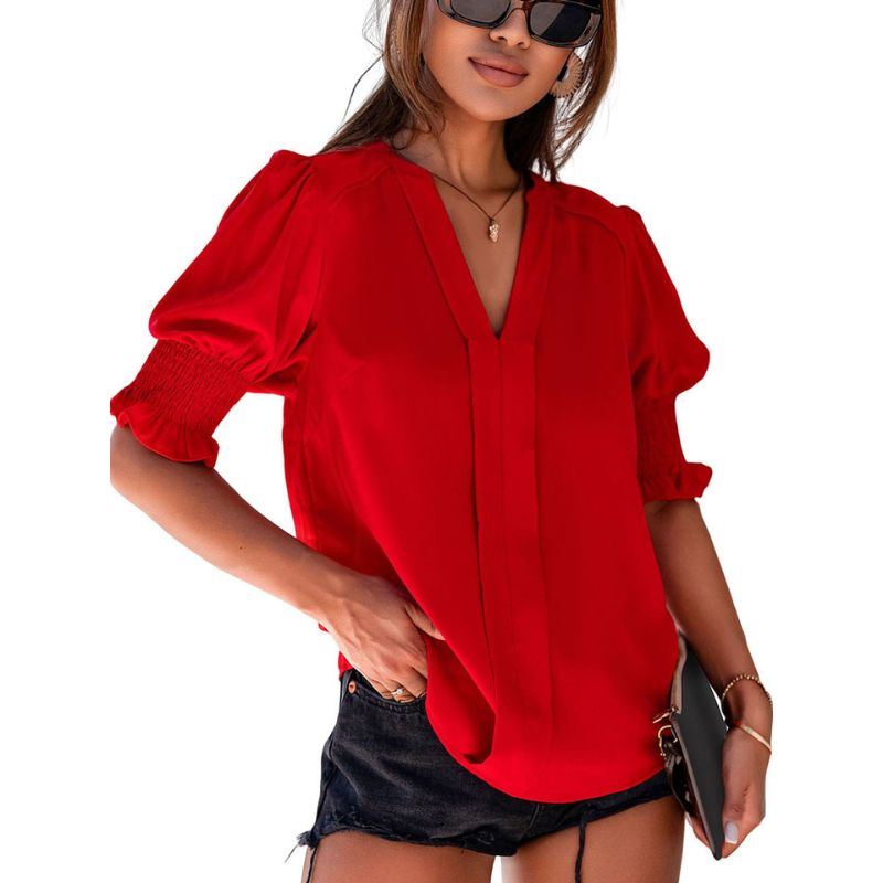 MONICA™ – Chic V-Neck Blouse