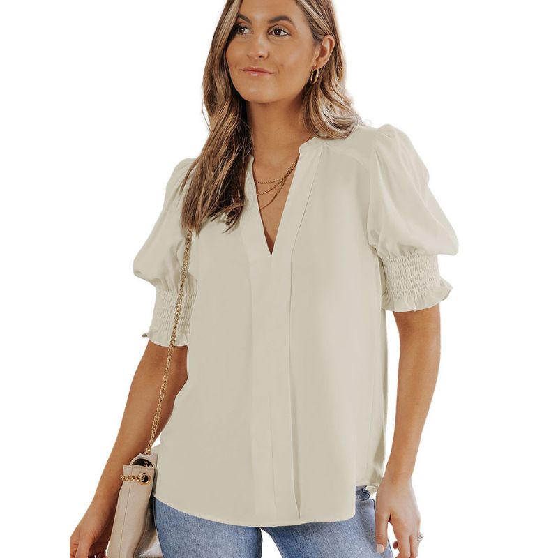 MONICA™ – Chic V-Neck Blouse