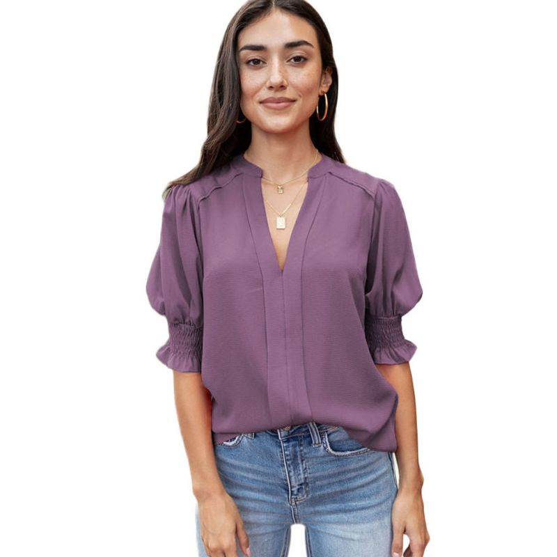 MONICA™ – Chic V-Neck Blouse