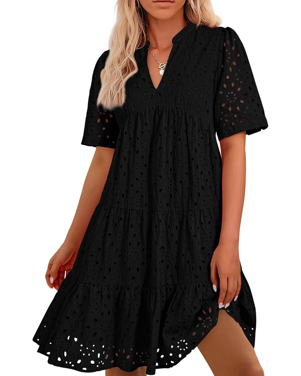 Sana™ - Robe A-Ligne avec Découpe en Dentelle