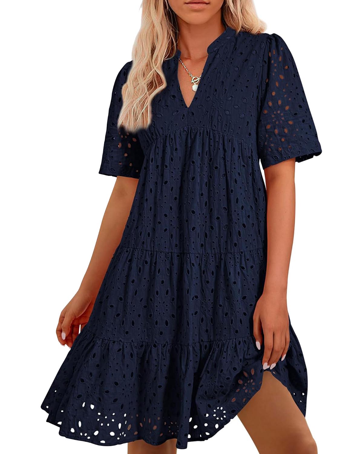 Sana™ - Robe A-Ligne avec Découpe en Dentelle