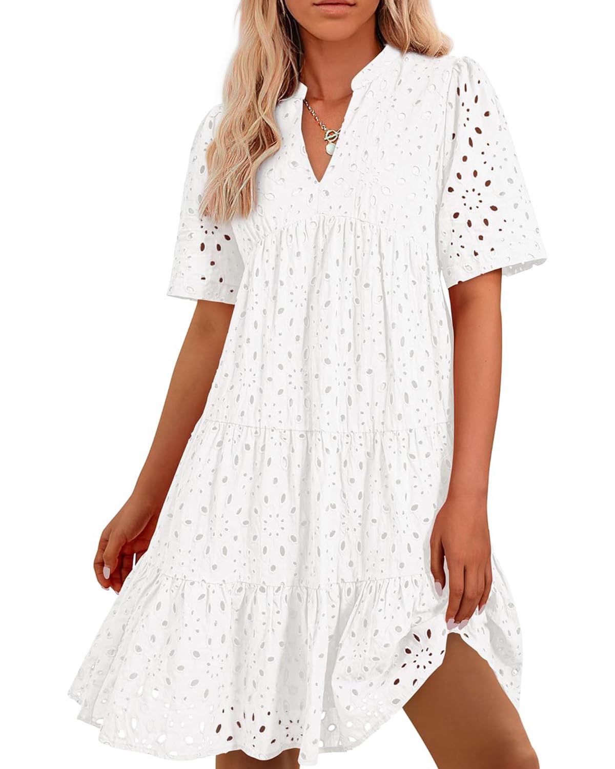 Sana™ - Robe A-Ligne avec Découpe en Dentelle